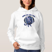 Kosmische Kattengeest: 3D Graffiti Crop Hoodie - O (Voorkant)
