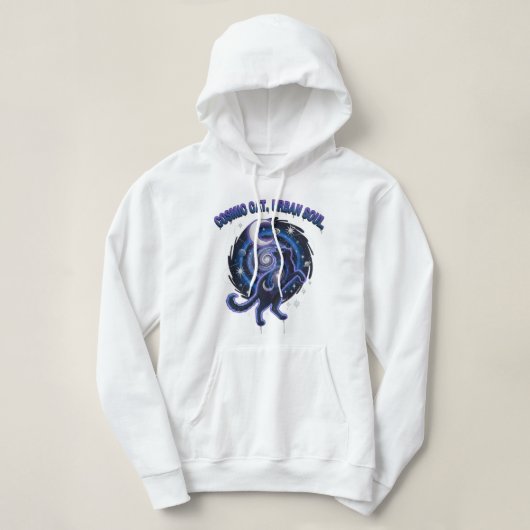 Kosmische Kattengeest: 3D Graffiti Crop Hoodie - O (Design voorkant)