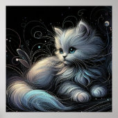 kosmische kattengeest poster (Voorkant)