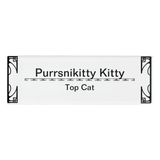 Kosmische Kattenmaan en Sterren Naambadge (Voorkant)