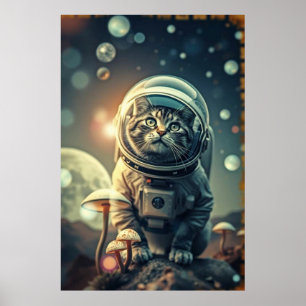 Kosmische Kattenreis - Retro Space Poster