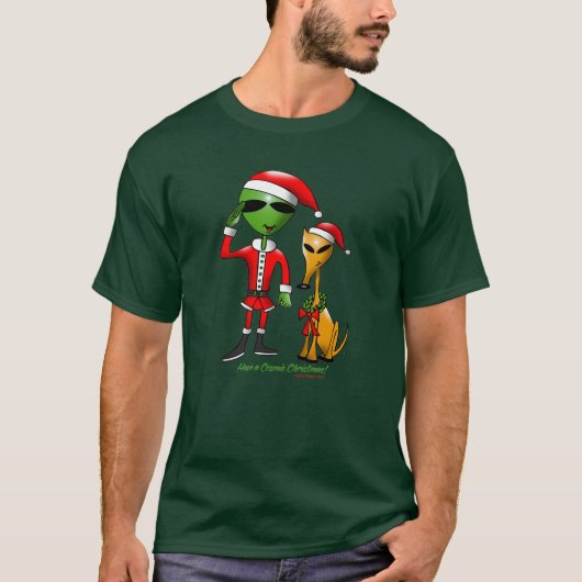 Kosmische kerst 2 Donkere kleding T-shirt (Voorkant)