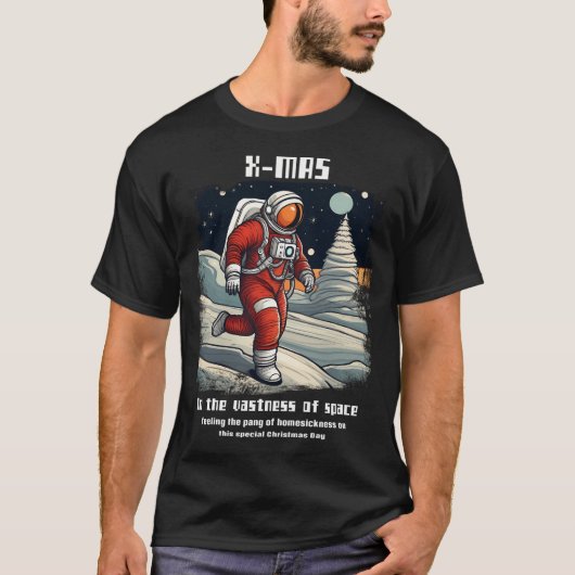 Kosmische kerst Odyssee Astronaut-geïnspireerde Fe T-shirt (Voorkant)