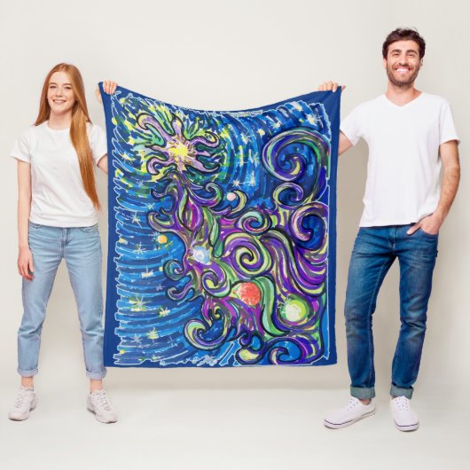Kosmische Kerstboom Fleece Deken (In situ)