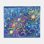 Kosmische Kerstboom Fleece Deken (Voorkant (Horizontaal))