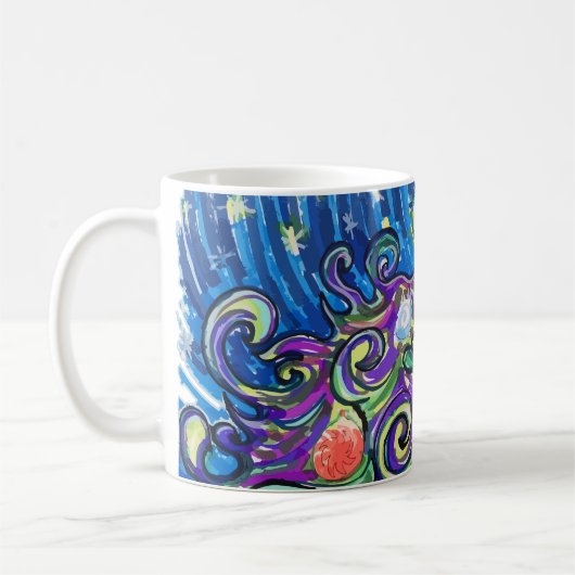 Kosmische Kerstboom Koffiemok (Links)
