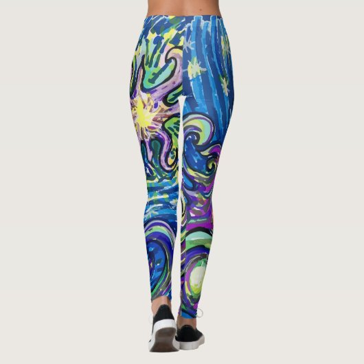 Kosmische Kerstboom Leggings (Achterkant)