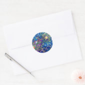 Kosmische Kerstboom Ronde Sticker (Envelop)