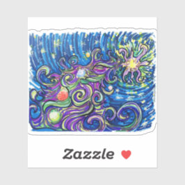 Kosmische Kerstboom Sticker