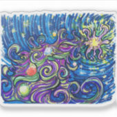 Kosmische Kerstboom Sticker (Voorkant)