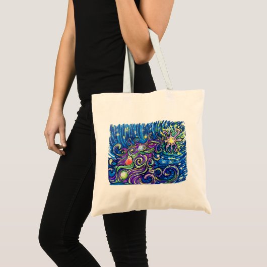 Kosmische Kerstboom Tote Bag (Voorkant (product))