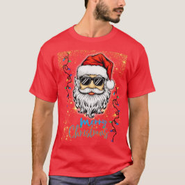 Kosmische Kerstman wenst vrolijk kerstfeest T-shirt