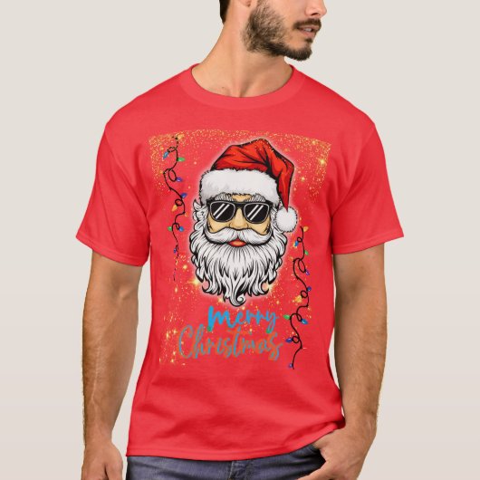 Kosmische Kerstman wenst vrolijk kerstfeest T-shirt (Voorkant)