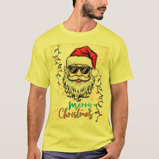 Kosmische Kerstman wenst vrolijk kerstfeest T-shirt (Voorkant)