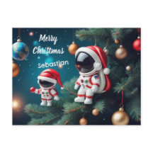 Kosmische Kerstmis Astronaut Vieren Kerstmis