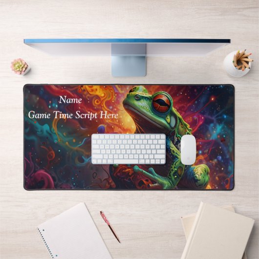 Kosmische Kikker Art Print Levendig Psychedelisch Bureaumat (Kantoor 1)