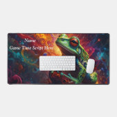 Kosmische Kikker Art Print Levendig Psychedelisch Bureaumat (Keyboard & Muis)