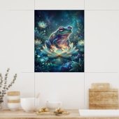 Kosmische Kikker Lichtgevende Lotus Poster (Keuken)