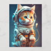 Kosmische Kitty Cat Briefkaart (Voorkant)