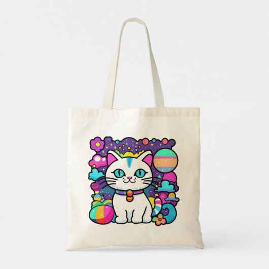 Kosmische Kitty Cat Tote Bag (Achterkant)