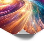 Kosmische Kleur Vortex Abstract Esthetisch Poster (Hoek)