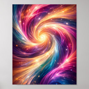 Kosmische Kleur Vortex Abstract Esthetisch Poster