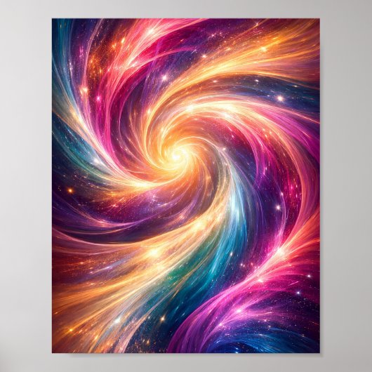 Kosmische Kleur Vortex Abstract Esthetisch Poster (Voorkant)