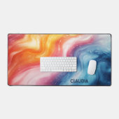 Kosmische Kleuren Abstract Bureaumat (Keyboard & Muis)