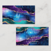 Kosmische Kleuren Faux Gold Glitter Agaat Professi Visitekaartje (Voorkant / Achterkant)
