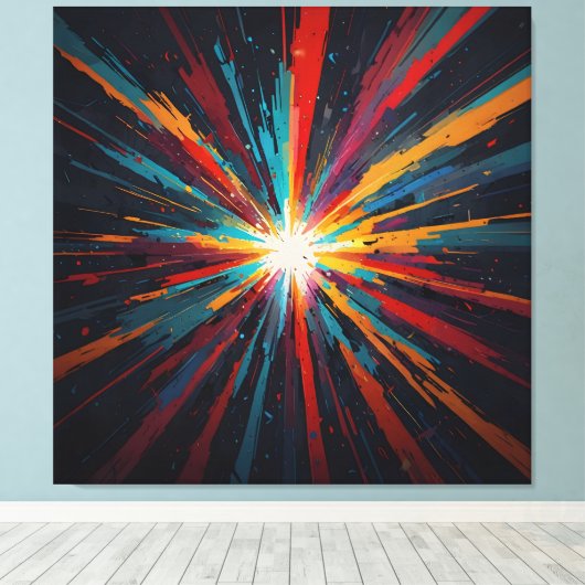 kosmische kleurenuitbarsting canvas afdruk (Insitu (Houten vloer))