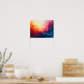 Kosmische kleurrijke horizon - Levendige Abstracte Poster (Keuken)