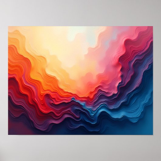 Kosmische kleurrijke horizon - Levendige Abstracte Poster (Voorkant)