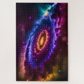 Kosmische kleurrijke sterrenstelsel en sterren in  legpuzzel (Verticaal)