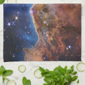 Kosmische Kliffen Carina Nevel Space Webb Telescoo Theedoek (Gevouwen)