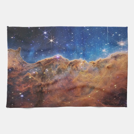 Kosmische Kliffen Carina Nevel Space Webb Telescoo Theedoek (Horizontaal)