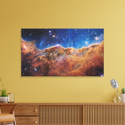 Kosmische kliffen in de Carinanevel | James Webb | Canvas Afdruk (Insitu (Woonkamer))