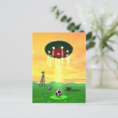 Kosmische Koe Abductie Briefkaart (Staand voorkant)