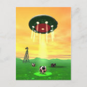 Kosmische Koe Abductie Briefkaart (Voorkant)