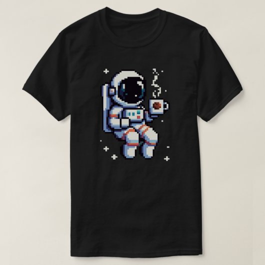 Kosmische koffiepauze: Astro Java - Space Sipper T-shirt (Design voorkant)
