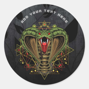 Kosmische Koning Cobra Ronde Sticker