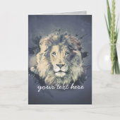KOSMISCHE KONING | van de LEEUW het Wenskaart van Feestdagen Kaart (Voorkant)