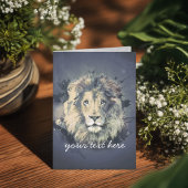 KOSMISCHE KONING | van de LEEUW het Wenskaart van Feestdagen Kaart