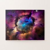 Kosmische kosmische nebuluswolken in een leuk land legpuzzel (Horizontaal)