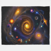 Kosmische Krans Fleece Deken (Voorkant (Horizontaal))