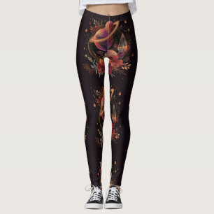 Kosmische Kristal Ringvormige Planeet Fantasie Kun Leggings