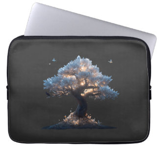 Kosmische Kristalboom Kunst – Dromerig Natuurontwe Laptop Sleeve
