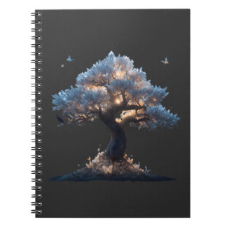 Kosmische Kristalboom Kunst – Dromerig Natuurontwe Notitieboek