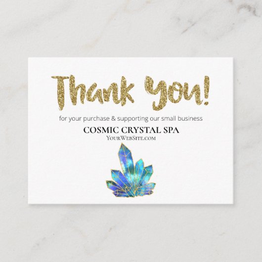 *~* KOSMISCHE KRISTALLEN - DANK U LOGO QR AP8 Revi Informatiekaartje (Voorkant)