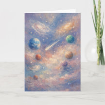 Kosmische Kunstkaart – Planeten & Sterrenstelsels