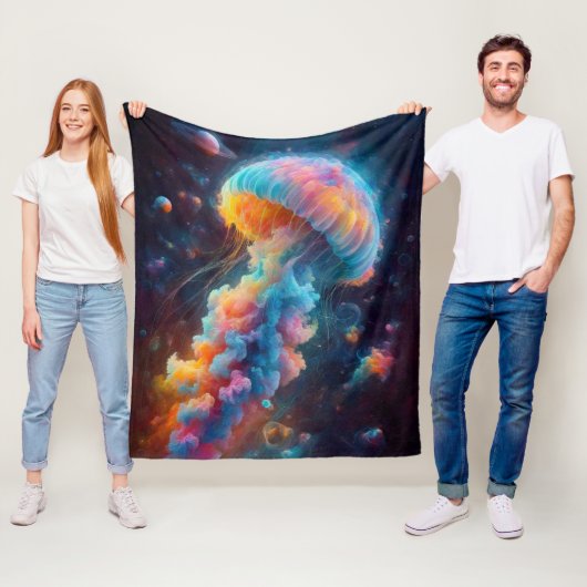 Kosmische kwal artwork fleece deken (In situ)
